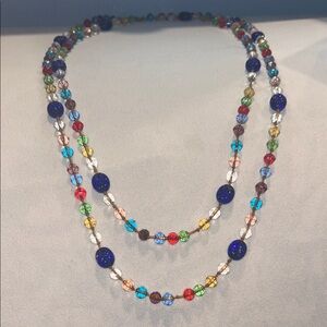 Colorful Glass Beaded Necklace vintage